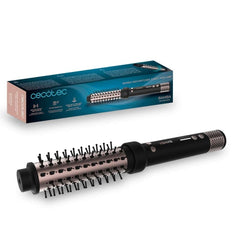 Cecotec Bamba InstantCare Curly AirFlow Cepillo Alisador 2 en 1 - 150W - Cilindro Ceramico de 30mm - Cabezal Giratorio - Cable 360Âº de 1.9m - 2 Ajustes de Temperatura - Color Negro
