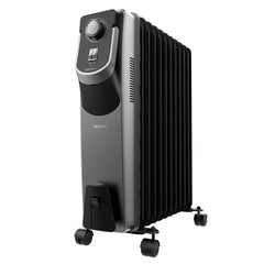 Cecotec ReadyWarm 11000 Space 360 Black Radiador de Aceite con 11 Modulos de 150x580mm - 2500W - Calienta hasta 28m2 - Tecnologia 360Âº - 3 Niveles - Recogecables - Facil Transporte - Color Negro