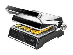 Cecotec Rockâ€™nGrill Smart Parrilla Electrica - 2000W - Sistema Autocook - Revestimiento Antiadherente - Apertura 180Âº - Placas Desmontables - Rango de 150 a 230Â°C - 28.5x22.5cm - Acero Inoxidable