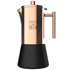 Cecotec Moking 400 Cafetera Italiana para 4 Tazas - Acero Inoxidable - Compatible con Induccion - Apta para Gas, Electrica y Vitro - Facil Limpieza en Lavavajillas - Valvula de Seguridad - Color Cobre
