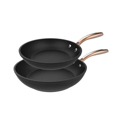 Cecotec Polka Fantasy Golden Pack de 2 Sartenes de 20 y 24cm - Acero Inoxidable - Revestimiento Antiadherente - Apta para Horno hasta 230Â°C - Compatible con Induccion - Color Negro