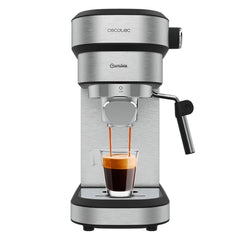 Cecotec Cafelizzia 790 Steel DUO Cafetera Espresso - 1350W - Presion de 20Bar - Doble Salida de Cafe - Vaporizador Orientable - Deposito 1.2L Extraible - Filtro para Capsulas - Acero Inoxidable