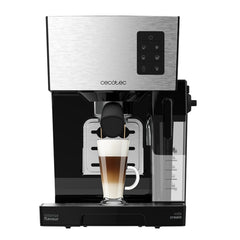 Cecotec Power Instant-ccino 20 Cafetera Espresso - 1450W - 20Bar - Deposito Leche 400ml - Calentamiento Rapido - Acabados en Acero Inoxidable - Calienta Tazas - 22x28x29cm - Color Negro y Plata