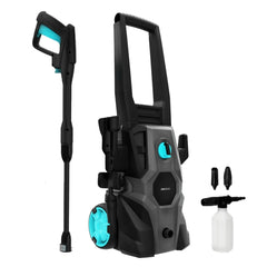 Cecotec HydroBoost 1400 EasyGo Hidrolimpiadora - 1400W - Presion 105bar - Caudal 426l/h - Botella de Jabon - Bomba de Aluminio - Incluye Manguera, Lanza y Boquillas - Color Negro y Azul