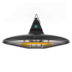Cecotec ReadyWarm 1500 Power Ceiling Estufa Halogena de Techo para Exterior - Potencia de 1500W - Proteccion IP65 - Calienta hasta 10m2 - Incluye Mando a Distancia - Color Negro