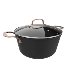 Cecotec Polka Fantasy Olla de 28cm de Diametro - Capacidad de 7.1L - Aluminio Forjado - Tapa de Cristal Templado - Asas de Acero Inoxidable - Antiadherente - Compatible con Induccion - Color Negro