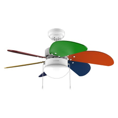 Cecotec EnergySilence Aero 360 ColorFull Ventilador de Techo con 6 Aspas y Lampara Integrada - 50W - Diametro de 36" - 3 Velocidades - Aspas Reversibles - Modo Invierno/Verano - Control por Cadena