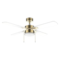 Cecotec EnergySilence Aero 450 GoldWhite Ventilador de Techo con 4 Aspas y Luz Integrada - 50W - Diametro de 42" - 3 Velocidades - Modo Invierno/Verano - Control por Cadena - Color Blanco y Dorado