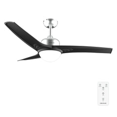 Cecotec EnergySilence Aero 560 IronBlack Ventilador de Techo con 3 Aspas y Luz Integrada - 60W - Diametro de 52" - LED de 18W - Mando a Distancia - Temporizador - 3 Velocidades - Color Negro y Plata