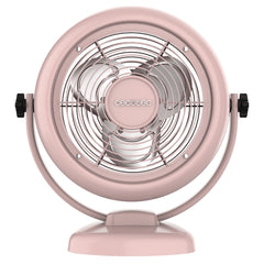 Cecotec EnergySIlence 800 RetroDesk Ventilador de Sobremesa con 3 Aspas - 20W - Diametro de 20cm - Inclinacion Ajustable - 2 Velocidades - Base Estable - Rejilla Protectora - Color Rosa