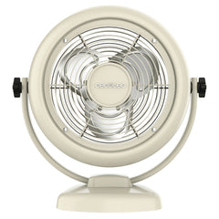 Cecotec EnergySilence 800 RetroDesk Ventilador de Sobremesa con 3 Aspas - 20W - Diametro de 20cm - Inclinacion Ajustable - 2 Velocidades - Rejilla Protectora - Base Estable - Color Beige