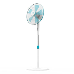 Cecotec EnergySilence 500 Ventilador de Pie con 5 Aspas - Potencia de 40W - Diametro de 40cm - 3 Velocidades - Oscilacion Automatica - Altura Ajustable hasta 130cm - Motor de Cobre - Color Blanco