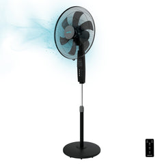 Cecotec EnergySilence 610 Max Flow Control Ventilador de Pie con 6 Aspas - 70W - Diametro de 45cm - Mando a Distancia - Temporizador 7.5h - 3 Velocidades - Oscilacion 75Âº - 50x43x152cm - Color Negro