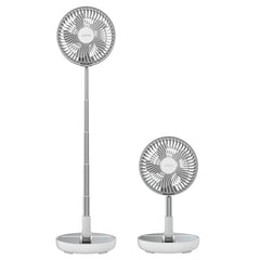 Cecotec EnergySilence 800 FoldAir Portable Ventilador de Pie Portatil con 5 Aspas - Bateria de 7200mAh - Plegable y Ajustable - Diametro de 8" - 3 Velocidades - Uso Sencillo - Color Blanco