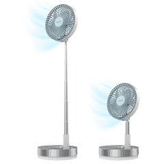 Cecotec EnergySilence 800 FoldAir Portable Control Ventilador de Pie Portatil - Bateria de 7200mAh - Plegable y Telescopico - Diametro de 8" - 4 Velocidades - Oscilacion Automatica - Acero Inoxidable