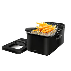 Cecotec Cleanfry Luxury 3000 Freidora Electrica - 2400W - Capacidad 3.2L - Pantalla Digital - 5 Programas Preconfigurados - Filtro Incluido - Tapa con Ventana - Temperatura hasta 190Â°C - Color Negro