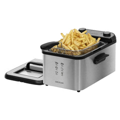Cecotec Cleanfry Infinity 3000 Freidora Electrica - 2400W - Capacidad de 3L - Apto Lavavajillas - Tapa con Ventana - Filtro Antiolores - Temperatura hasta 190Â°C - Temporizador - Acero Inoxidable