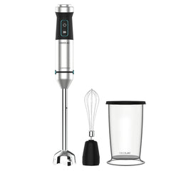 Cecotec Power TitanBlack 1500 XL Cream Batidora de Mano - 1500W - Cuchillas de Titanio - Campana Antisalpicaduras - Velocidad Ajustable - Funcion Turbo - Accesorios Lavavajillas - Color Negro