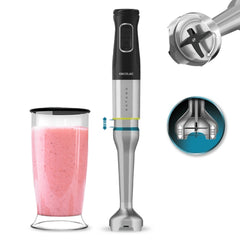 Cecotec Katana 12 Jar B Batidora de Mano - Potencia de 1200W - Cuchillas de Titanio - Funcion Oscilante - 21 Velocidades - Campana Antisalpicaduras - Funcion Turbo - Vaso de 800ml con Tapa - Color Negro