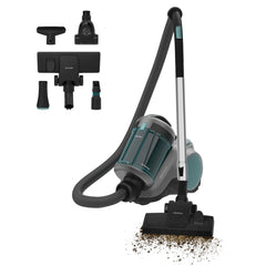 Cecotec Conga Rockstar Cyclonic Powerbag Aspirador de Trineo - 900W - 20kPa - Uso con y sin Bolsa - Deposito de 2L - Radio de 10m de Accion - Accesorios Variados - Regulador de Potencia - Color Gris
