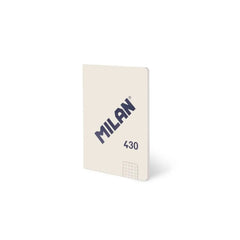 Milan 430 Libreta Encolada Formato A6 Cuadricula 5x5 - 48 Hojas de 95 gr/m2 - Microperforado - Tapa Blanda - Color Beige
