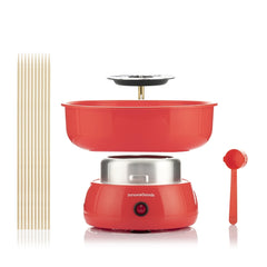 Innovagoods Cantty Maquina de Algodon de Azucar - Potencia 450W - Facil de Limpiar - Incluye Palos y Cuchara - Ideal para Fiestas - Color Rojo