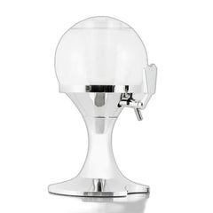 Innovagoods Ball Dispensador Refrigerante para Bebidas - Capacidad 3.5L - Compartimento para Hielo - Facil Limpieza - Deposito Transparente - Libre de BPA - 24x42cm - Color Cromado