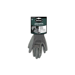 Luvas de trabalho Cegasa Centurion tamanho 10 - fabricadas em nylon com revestimento em nitrilo na palma e nos dedos - cor cinza