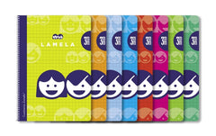 Lamela Pack de 10 Cuadernos de Espiral con 80 Hojas de 70g/m2 con Margen - Formato Folio - Pauta Cuadrovia de 3mm - Cubierta de Cartoncillo Plastificado - Papel Offset Blanco Extra - Colores Surtidos