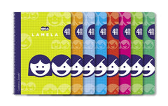 Lamela Pack de 10 Cuadernos de Espiral con 80 Hojas de 70g/m2 con Margen - Formato Folio - Pauta Cuadrovia de 4mm - Cubierta de Cartoncillo Plastificado - Papel Offset Blanco Extra - Colores Surtidos