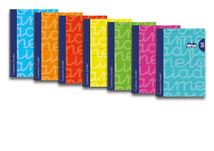 Lamela Pack de 6 Cuadernos de Espiral con 80 Hojas de 90g/m2 con Margen - Formato Folio - Pauta Cuadrovia de 3mm - Cubierta Extra Dura - Papel Offset Blanco Extra - Colores Surtidos