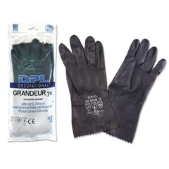 Luvas industriais DPL de grandeza ocupacional tamanho 10-10 1/2 - Flocagem - Espessura da palma 0,7 mm - Indústria química, pesada e de manutenção, etc.