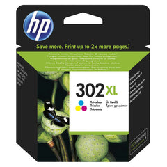 Cartucho de tinta colorido original HP 302XL - F6U67AE