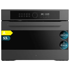 Cecotec Bolero Hexa AF314500 Matt A Horno Integrable - Capacidad 53L - Temperatura Regulable - Piedra para Pizzas de 35cm - Guias Telescopicas - Pantalla Tactil - 11 Funciones - Color Gris Oscuro