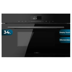 Cecotec Bolero Hexa MW703800 Glass Black Microondas Integrable con Grill - Capacidad 34L - Temperatura Regulable - Panel Tactil - Acabado en Vidrio - Bloqueo Infantil - Color Negro