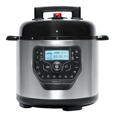 Cecotec H Deluxe Olla GM Programable con Tapa Abatible - Capacidad 6L - Antiadherente - Bascula - Pantalla LCD - Ergonomico - Temperatura Regulable hasta 200ÂºC - Control por Voz - Color Negro y Plateado