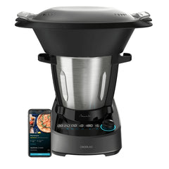 Cecotec Mambo 11090 Robot de Cocina - Bascula - Jarra de Acero Inoxidable 3.3L - Control por App - Velocidad Ajustable - Recetario - Apto para Lavavajillas - Funcion Autolimpieza - Color Negro y Plateado
