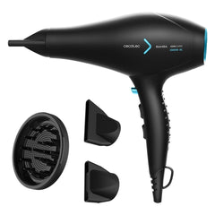 Cecotec IoniCare 5350 Powershine Ice Secador de Pelo - Potencia 2600W - Tecnologia con Iones - Temperatura Regulable - 2 Concentradores - Difusor - Velocidad Ajustable - Cable de 3m - Color Negro