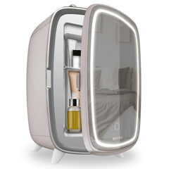 Cecotec CoolingBeauty 6000 Mirror Rose Nevera para Cosmeticos con Espejo - Capacidad 6L - Luz LED con 3 Intensidades - Silencioso - Enfriamiento hasta 10ÂºC - Color Rosa Palido