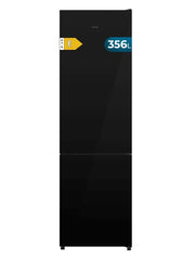 Cecotec Bolero CoolMarket Combi 356i Black Glass E Frigorifico Combi - Capacidad 356L - Luz LED - Modo Vacaciones - Total Nofrost - Puerta de Cristal - Frio Envolvente - 59.5x200cm - Color Negro
