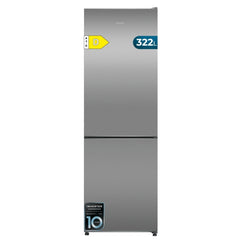 Cecotec Bolero CoolMarket Combi 322i Inox D Frigorifico Combi - Capacidad 322L - Luz LED - Temperatura Regulable - Acero Inoxidable - Total Nofrost - Frio Envolvente - 59.5x185.5cm - Color Acero