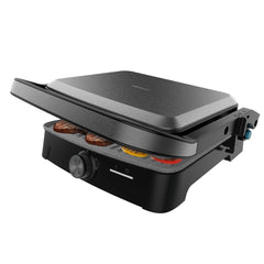 Cecotec Rock'nGrill 2000 Full Open Parrilla Electrica - 2000W - Antiadherente - Temperatura Regulable - Apertura 180Âº - Bandeja Recogegrasas - Superficie Cocinado 279x229mm - Color Gris