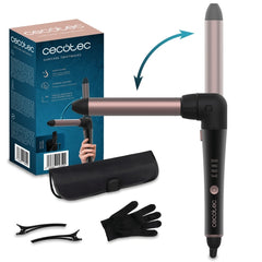 Cecotec SurfCare 3200 TwistWaves Rizador de Pelo de 32mm - Codo de 90 Grados - Temperatura Regulable hasta 200 ÂºC - Cabezales Incluidos - Revestimiento Ceramico - Color Negro