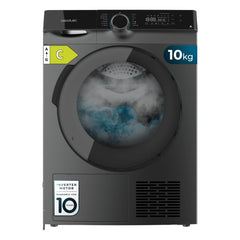 Cecotec Bolero DressCode Dry 10505 Inverter Steel Secadora con Bomba de Calor de 10kg - 14 Programas - Luz Ultravioleta - Seguro Infantil - Motor Inverter - Inicio Programable - Color Gris Oscuro