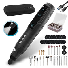 Cecotec Multihand One Detail Multiherramienta Rotativa Inalambrica - Bateria de 3.7V - Velocidad Ajustable hasta 18000rpm - Estuche - Luz LED - 74 Accesorios. - Color Negro