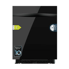 Cecotec Bolero Aguazero 6620 Full-BI Matt Black Glass Lavavajillas Integrable de 60cm - 15 Servicios - Modo Turbo - 8 Programas - Motor Inverter - Inicio Programable - Color Negro