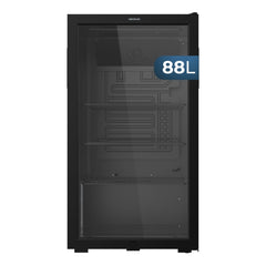 Cecotec Bolero CoolMarket BC 88 Black Nevera Minibar - Capacidad 88L - 115 Latas - Luz LED - Temperatura Regulable de 0 a 10ÂºC - Puerta de Cristal - Color Negro