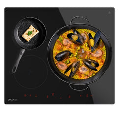 Cecotec Bolero Squad I 3600 Cocina de Induccion Encastrable - 7400W - 3 Zonas - Temporizador - Control Tactil Invisible - 9 Niveles de Potencia - Funcion Booster - Color Negro