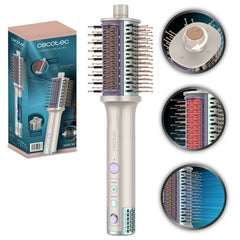 Cecotec CeramicCare Allin1 Cepillo de Aire - 1500W - Placas Calefactoras - Multifuncion - Revestimiento Ceramico - Generador de Iones - Temperatura Regulable - Cable 360Âº - Color Blanco