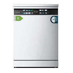 Cecotec Bolero Aguazero 6700 B Lavavajillas de 60cm - 15 Cubiertos - Seguro Infantil - Pantalla XXL - 8 Programas - Motor Inverter - Inicio Programable - Funcion Media Carga - Color Blanco
